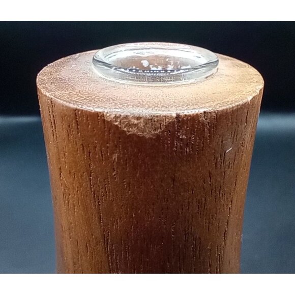 Bud Vase Wooden Vintage 1970s Yellow Felt Bottom 6 Inch Midcentury Flower Decor - Picture 8 of 14